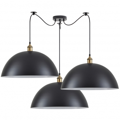 SE21-BR-10-BL3-MS50 MAGNUM Bronze Metal Pendant Black Shade with Black Fabric Cable+ SE21-BR-10-BL3-MS50 MAGNUM Bronze Metal Pendant Black Shade with Black Fabric Cable+