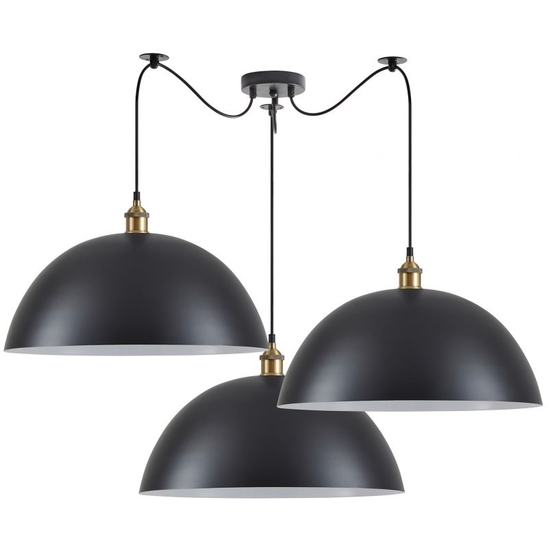 SE21-BR-10-BL3-MS50 MAGNUM Bronze Metal Pendant Black Shade with Black Fabric Cable+ SE21-BR-10-BL3-MS50 MAGNUM Bronze Metal Pendant Black Shade with Black Fabric Cable+