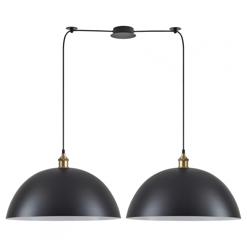 SE21-BR-10-BL2-MS50 MAGNUM Bronze Metal Pendant Black Shade with Black Fabric Cable+ SE21-BR-10-BL2-MS50 MAGNUM Bronze Metal Pendant Black Shade with Black Fabric Cable+