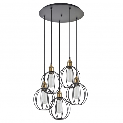 SE21-BR-10-5BL-GR2 MAGNUM Bronze Metal Pendant Black Metal Grid with Black Fabric Cable+ SE21-BR-10-5BL-GR2 MAGNUM Bronze Metal Pendant Black Metal Grid with Black Fabric Cable+