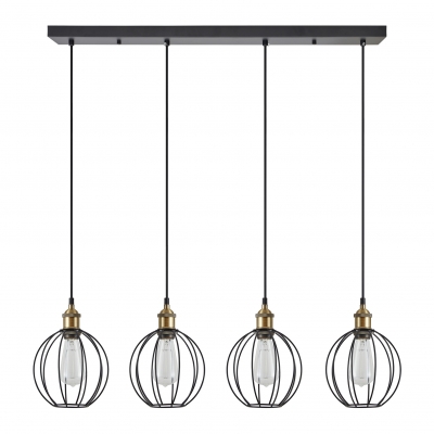 SE21-BR-10-4BL-GR2 MAGNUM Bronze Metal Pendant Black Metal Grid with Black Fabric Cable+ SE21-BR-10-4BL-GR2 MAGNUM Bronze Metal Pendant Black Metal Grid with Black Fabric Cable+