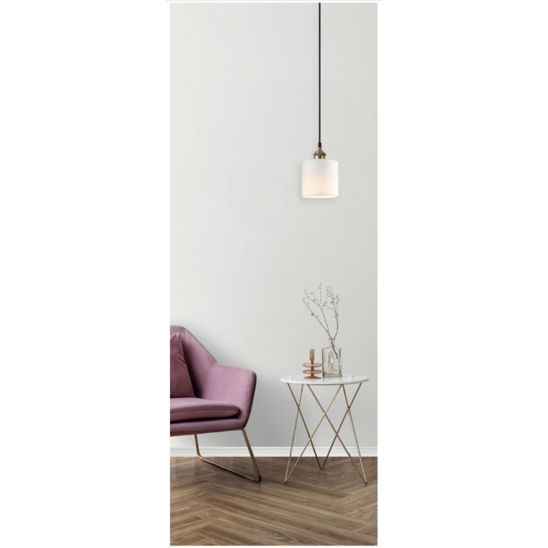 SE21-BR-10-SH1  MAGNUM BRONZE White Shade Pendant+