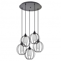 SE21-BL-B10-5BL-GR2 ADEPT PENDANT Black Metal Grid Pendant+