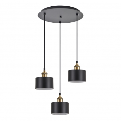 SE21-BR-10-3BL-MS1 MAGNUM BRONZE Black Metal Shade Pendant+