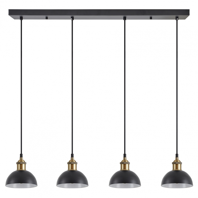 SE21-BR-10-4BL-MS3 MAGNUM BRONZE Black Metal Shade Pendant+