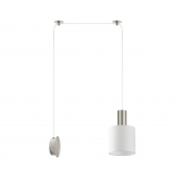SE21-NM-4-NM1W-SH1 ADEPT TUBE Nickel Matt Wall Lamp White Fabric Shade+ SE21-NM-4-NM1W-SH1 ADEPT TUBE Nickel Matt Wall Lamp White Fabric Shade+