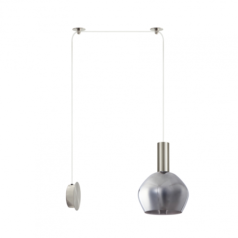 SE21-NM-4-NM1W-GL2 ADEPT TUBE Nickel Matt Wall Lamp Smoked Glass+