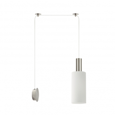 SE21-NM-4-NM1W-GL3 ADEPT TUBE Nickel Matt Wall Lamp White Glass+