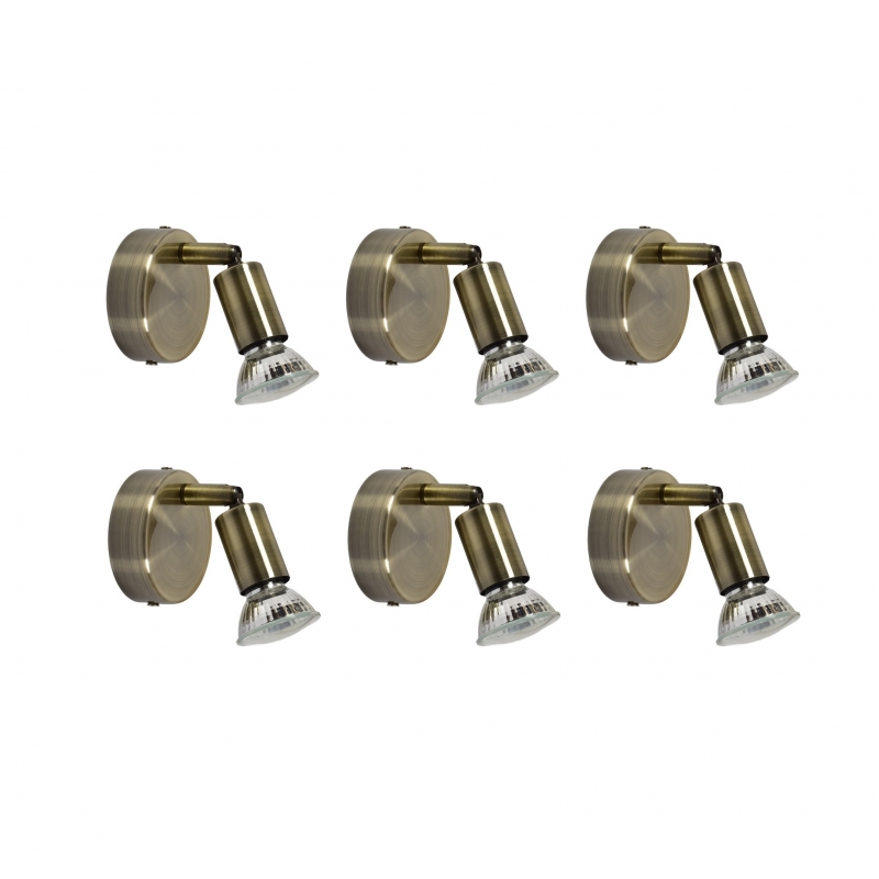 SE 140-BR1 (x6) Saba Packet Bronze adjustable spotlight+