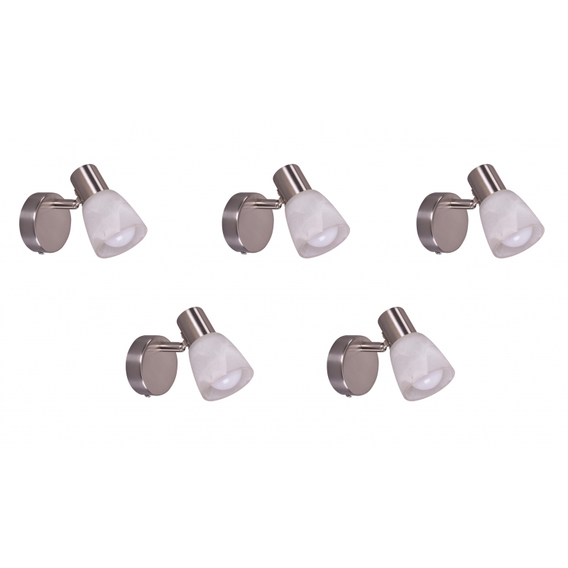 SE 130-C1 (x5) Softy Packet Nickel mat adjustable spotlight with opal glass+ SE 130-C1 (x5) Softy Packet Nickel mat adjustable spotlight with opal glass+