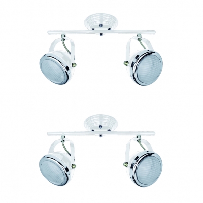 T12022A-2TU (x2) Juno  Packet White adjustable spot with chrome ring and glass+
