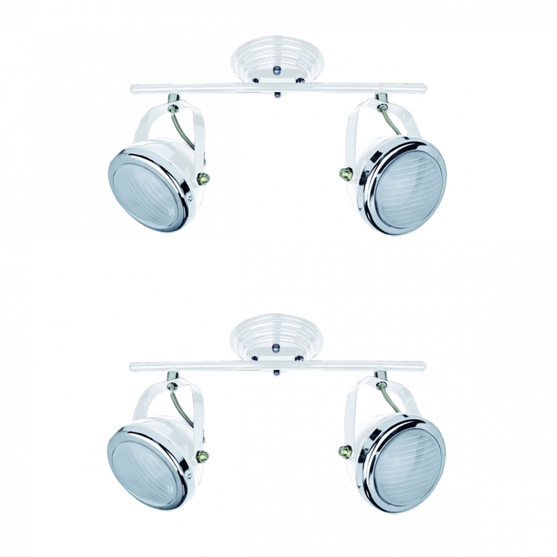 T12022A-2TU (x2) Juno Packet White adjustable spot with chrome ring and glass+ T12022A-2TU (x2) Juno Packet White adjustable spot with chrome ring and glass+