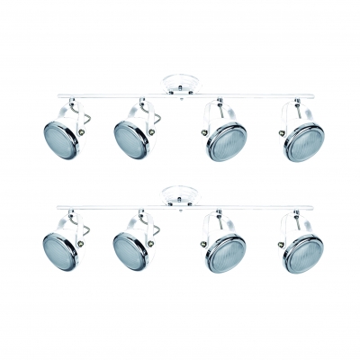 T12022A-4TU (x2) Juno Packet White adjustable spot with chrome ring and glass+