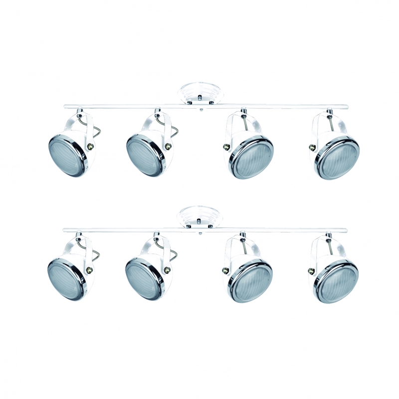 T12022A-4TU (x2) Juno Packet White adjustable spot with chrome ring and glass+