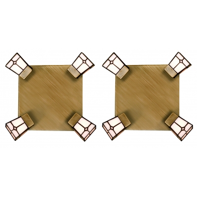 G9078-4R (x2) Vitro Spot Packet Stained glass with bronze base and rotating heads+ G9078-4R (x2) Vitro Spot Packet Stained glass with bronze base and rotating heads+
