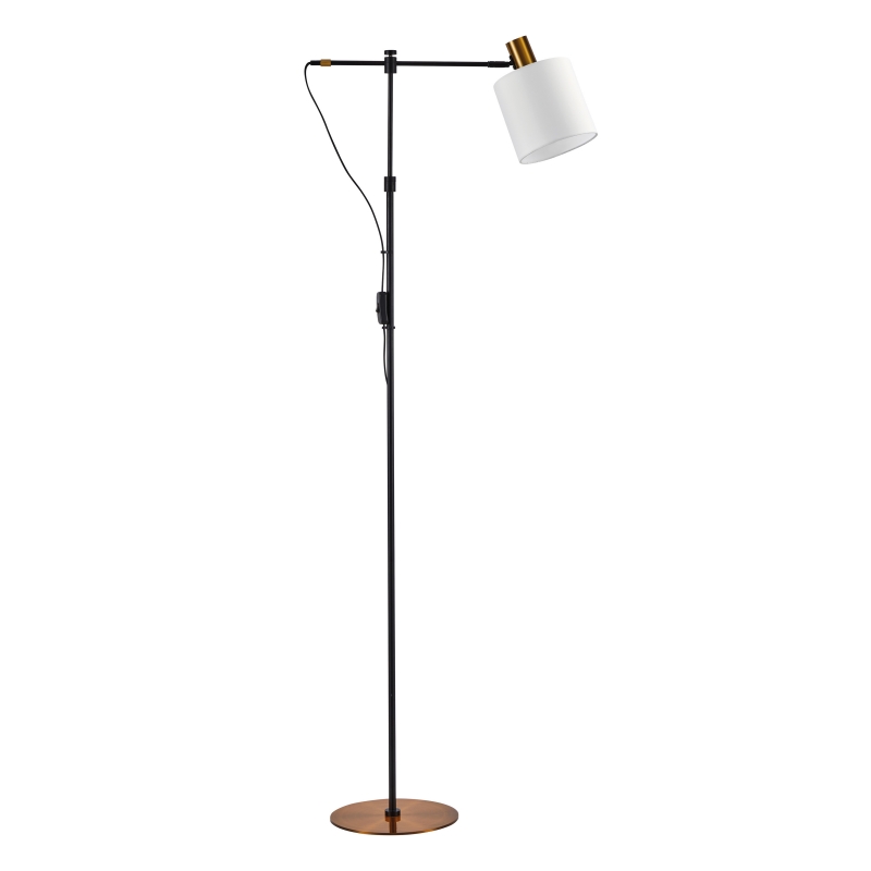 SE21-GM-39-SH1 ADEPT FLOOR LAMP Gold Matt and Black Metal Floor Lamp White Shade+ SE21-GM-39-SH1 ADEPT FLOOR LAMP Gold Matt and Black Metal Floor Lamp White Shade+