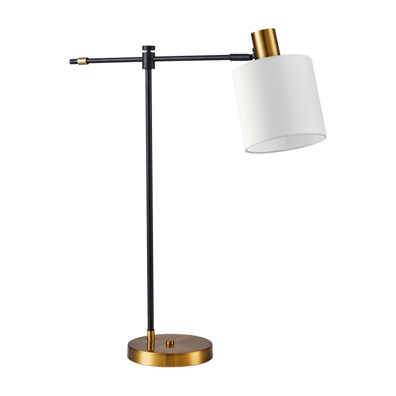 SE21-GM-36-SH1 ADEPT TABLE LAMP Gold Matt and Black Metal Table Lamp White Shade+ SE21-GM-36-SH1 ADEPT TABLE LAMP Gold Matt and Black Metal Table Lamp White Shade+