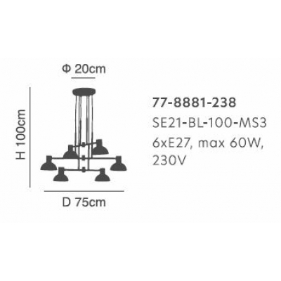 SE21-BL-100-MS3 ADEPT PENDANT Black Metal Pendant Black Metal Shade+ SE21-BL-100-MS3 ADEPT PENDANT Black Metal Pendant Black Metal Shade+