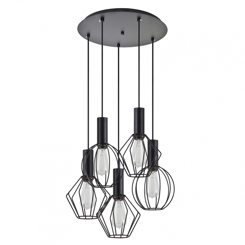 SE21-BL-4-5BL-GR12 ADEPT FLEX Black Pendant Black Metal Grid+ SE21-BL-4-5BL-GR12 ADEPT FLEX Black Pendant Black Metal Grid+