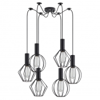 SE21-BL-4-BL6-GR12 ADEPT FLEX Black Pendant Black Metal Grid+ SE21-BL-4-BL6-GR12 ADEPT FLEX Black Pendant Black Metal Grid+