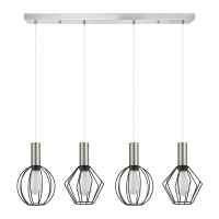 SE21-NM-4-4BL-GR12 ADEPT FLEX Nickel Matt Pendant Black Metal Grid+ SE21-NM-4-4BL-GR12 ADEPT FLEX Nickel Matt Pendant Black Metal Grid+