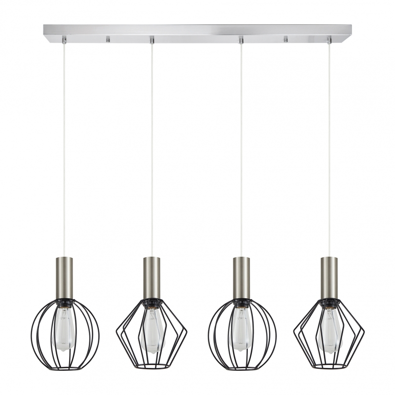 SE21-NM-4-4BL-GR12 ADEPT FLEX Nickel Matt Pendant Black Metal Grid+ SE21-NM-4-4BL-GR12 ADEPT FLEX Nickel Matt Pendant Black Metal Grid+