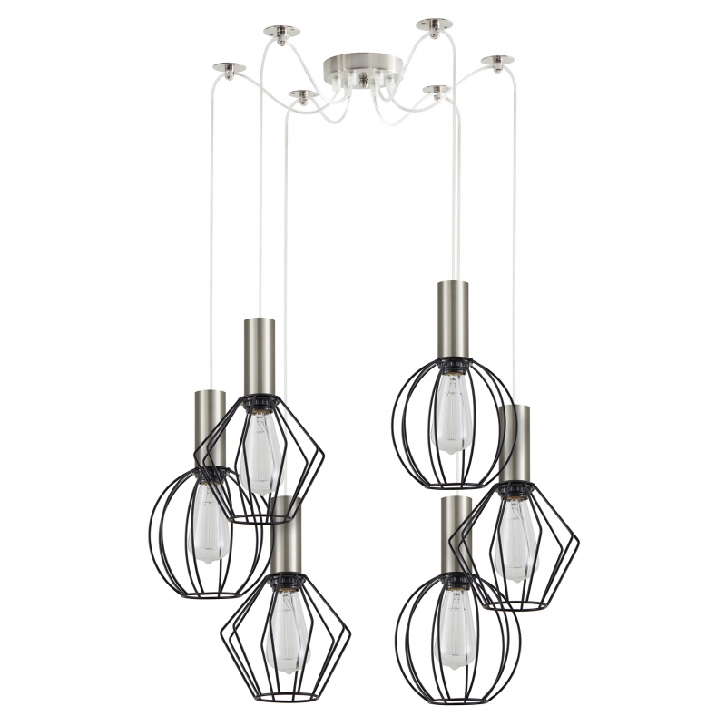 SE21-NM-4-BL6-GR12 ADEPT FLEX Nickel Matt Pendant Black Metal Grid+ SE21-NM-4-BL6-GR12 ADEPT FLEX Nickel Matt Pendant Black Metal Grid+