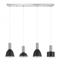 SE21-NM-4-4BL-MS123 ADEPT FLEX Nickel Matt Pendant Black Metal Shade+ SE21-NM-4-4BL-MS123 ADEPT FLEX Nickel Matt Pendant Black Metal Shade+