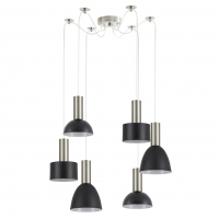 SE21-NM-4-BL6-MS12 ADEPT FLEX Nickel Matt Pendant Black Metal Shade+ SE21-NM-4-BL6-MS12 ADEPT FLEX Nickel Matt Pendant Black Metal Shade+