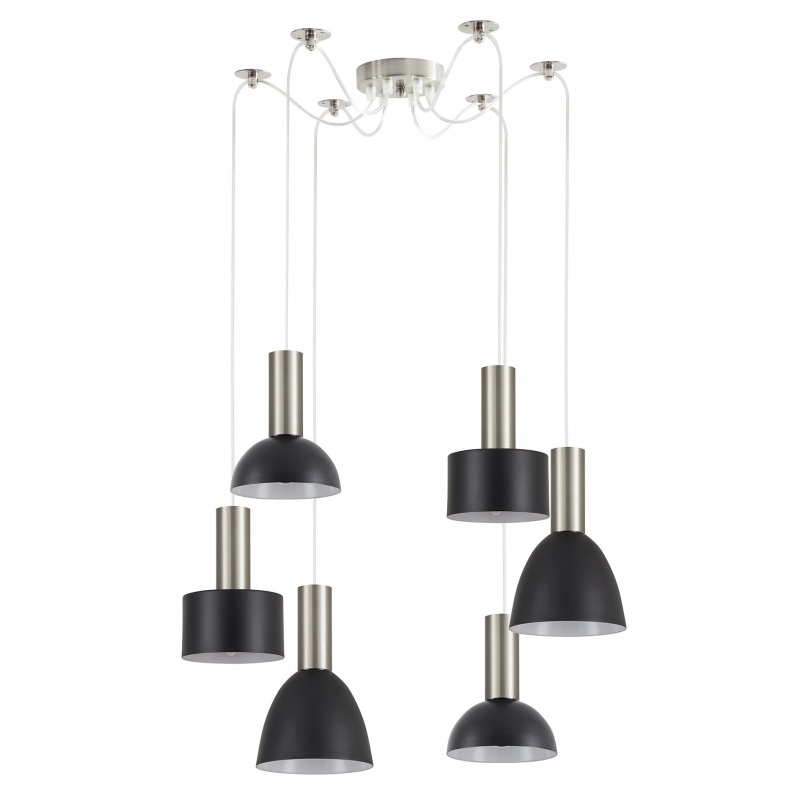 SE21-NM-4-BL6-MS12 ADEPT FLEX Nickel Matt Pendant Black Metal Shade+ SE21-NM-4-BL6-MS12 ADEPT FLEX Nickel Matt Pendant Black Metal Shade+