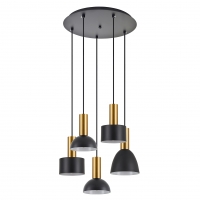 SE21-GM-4-5BL-MS123 ADEPT FLEX Gold Matt Pendant Black Metal Shade+ SE21-GM-4-5BL-MS123 ADEPT FLEX Gold Matt Pendant Black Metal Shade+