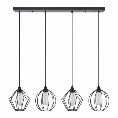 SE21-BL-B10-4BL-GR12 ADEPT FLEX Black Metal Grid Pendant+