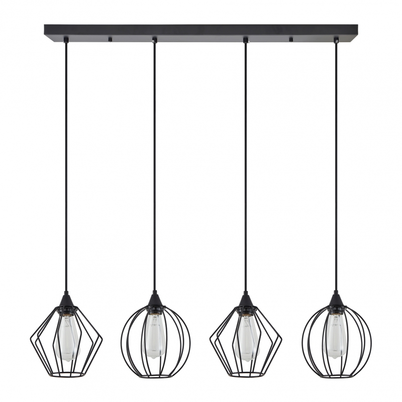 SE21-BL-B10-4BL-GR12 ADEPT FLEX Black Metal Grid Pendant+