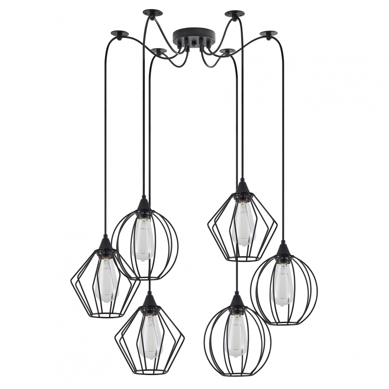 SE21-BL-B10-BL6-GR12 ADEPT FLEX Black Metal Grid Pendant+