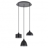 SE21-BL-B10-3BL-MS123 ADEPT FLEX Black Metal Shade Pendant+
