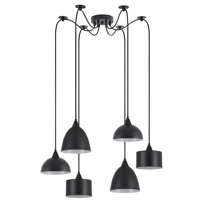 SE21-BL-B10-BL6-MS12  ADEPT FLEX Black Metal Shade Pendant+