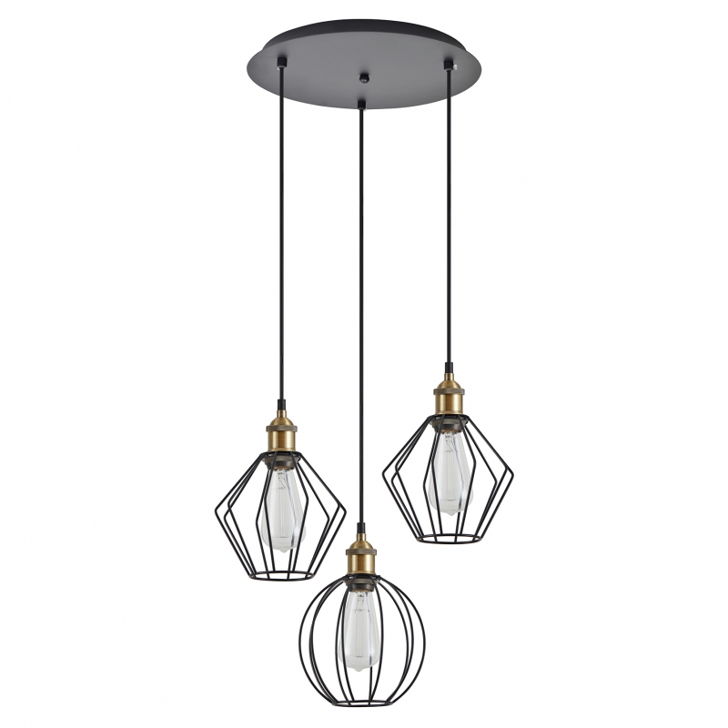 SE21-BR-10-3BL-GR12 MAGNUM FLEX Bronze Metal Pendant Black Metal Grid+ SE21-BR-10-3BL-GR12 MAGNUM FLEX Bronze Metal Pendant Black Metal Grid+