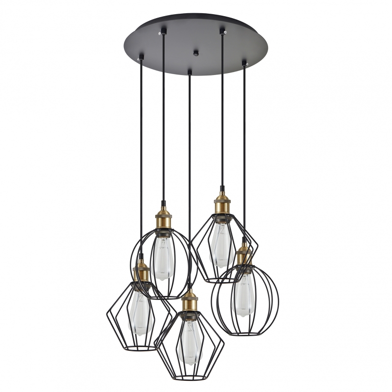 SE21-BR-10-5BL-GR12 MAGNUM FLEX Bronze Metal Pendant Black Metal Grid+ SE21-BR-10-5BL-GR12 MAGNUM FLEX Bronze Metal Pendant Black Metal Grid+
