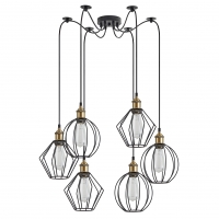 SE21-BR-10-BL6-GR12 MAGNUM FLEX Bronze Metal Pendant Black Metal Grid+
