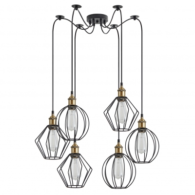 SE21-BR-10-BL6-GR12 MAGNUM FLEX Bronze Metal Pendant Black Metal Grid+