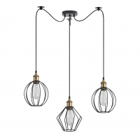 SE21-BR-10-BL3-GR12  MAGNUM FLEX Bronze Metal Pendant Black Metal Grid+
