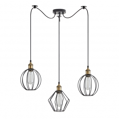 SE21-BR-10-BL3-GR12  MAGNUM FLEX Bronze Metal Pendant Black Metal Grid+