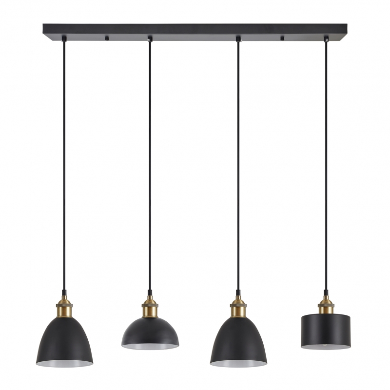 SE21-BR-10-4BL-MS123 MAGNUM FLEX Bronze Metal Pendant Black Metal Shade+ SE21-BR-10-4BL-MS123 MAGNUM FLEX Bronze Metal Pendant Black Metal Shade+
