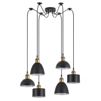 SE21-BR-10-BL6-MS12 MAGNUM FLEX Bronze Metal Pendant Black Metal Shade+