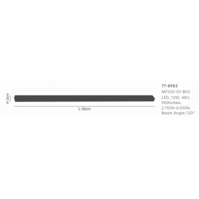 MFS30-01-B02 MAGNETIC FLEX Smart 48V Linear 60cm 12W 960Lm Dim 2700K-6000L Lightings Surface Mo MFS30-01-B02 MAGNETIC FLEX Smart 48V Linear 60cm 12W 960Lm Dim 2700K-6000L Lightings Surface Mo