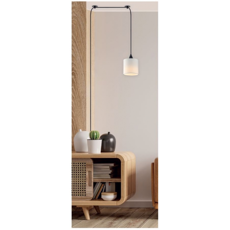 SE21-BL-B10-BL1W-SH1 ADEPT PENDANT White Fabric Wall Lamp + SE21-BL-B10-BL1W-SH1 ADEPT PENDANT White Fabric Wall Lamp +