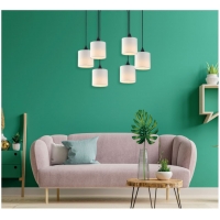 SE21-BL-B10-BL6-SH1 ADEPT PENDANT White Shade Pendant + SE21-BL-B10-BL6-SH1 ADEPT PENDANT White Shade Pendant +
