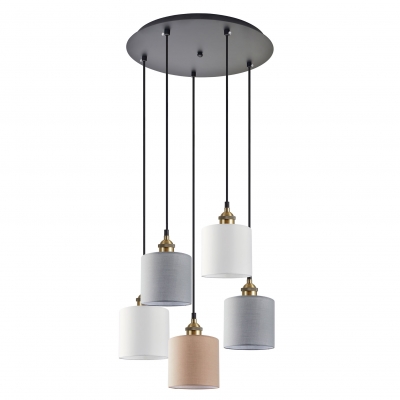 SE21-BR-10-5BL-SH123  MAGNUM FLEX White, Grey, Brown Shade Pendant +