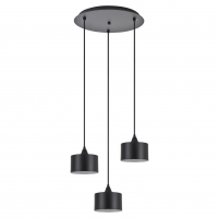 SE21-BL-B10-3BL-MS1 ADEPT PENDANT Black Metal Shade +
