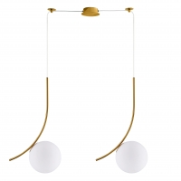 SE21-GM2-40  SCEPTRE GOLD MATT PENDANT OPAL GLASS+